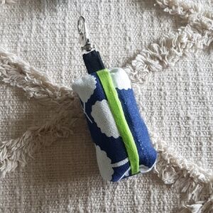 Indigo Blue Floral Print Doggy DO Doggy Poo Bag Blue Pouch Zero Waste Handmade